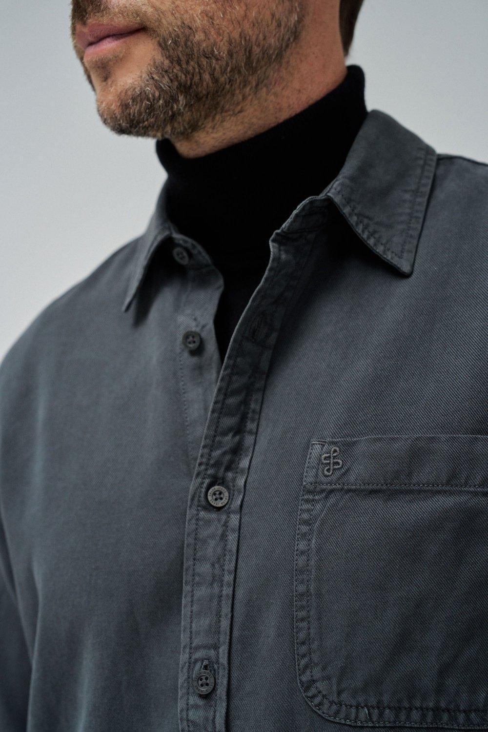 Grey Solid Casual Shirt, , large image number 4