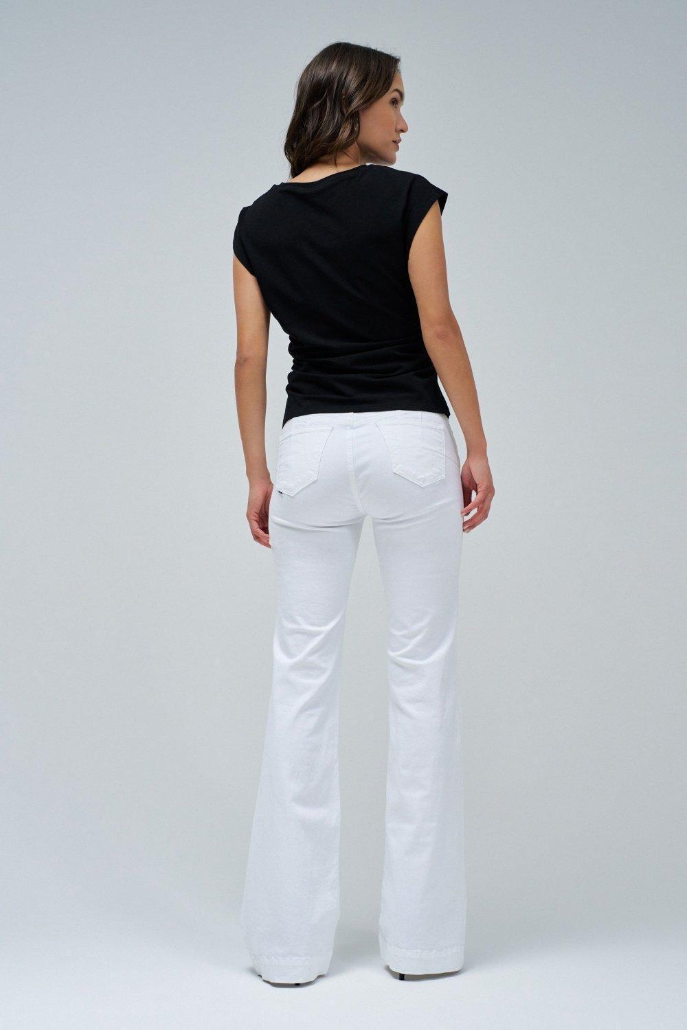 T-Shirt With Gathering , Black, large image number 3