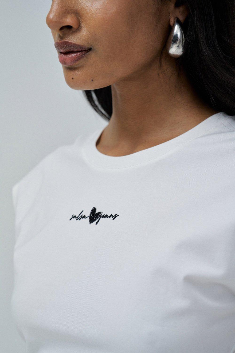 T-Shirt With Gathering, White, large image number 4