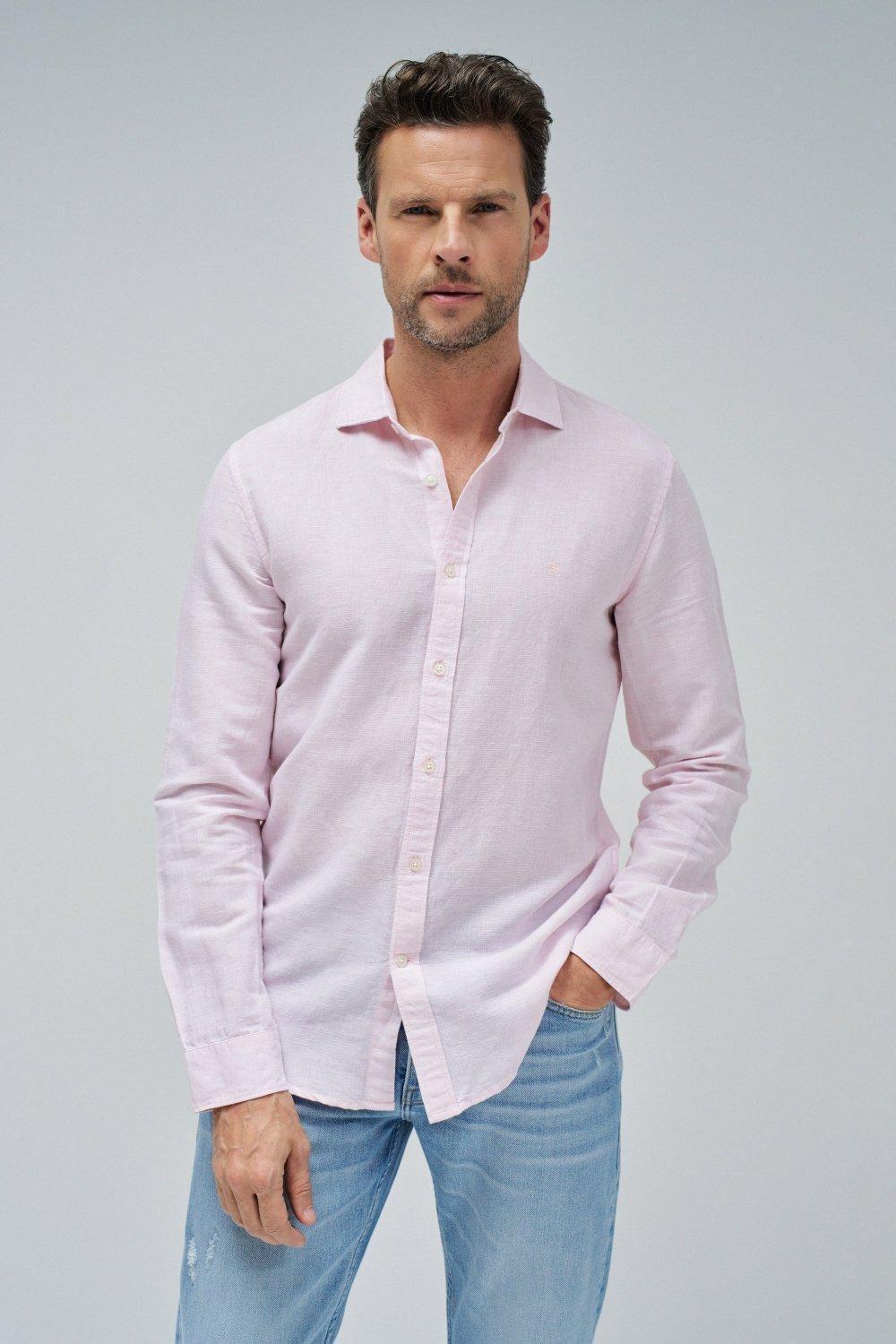 Pink Plain Casual Shirt, , large image number 0