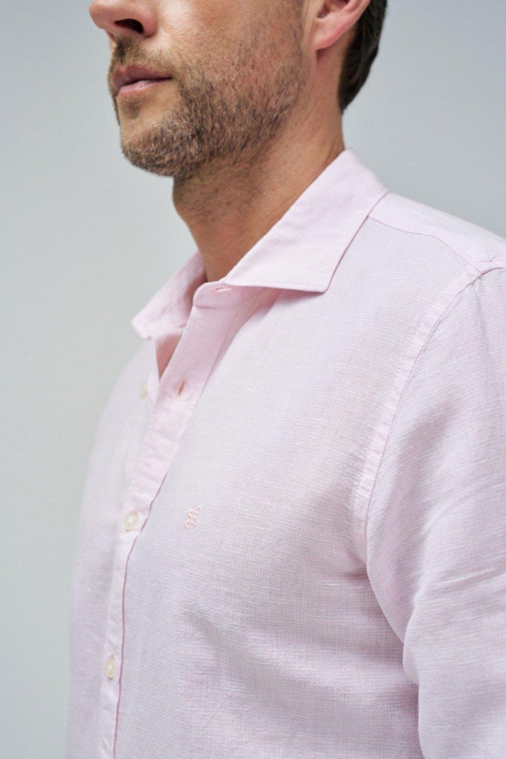 Linen Shirt, Pink, large image number 4