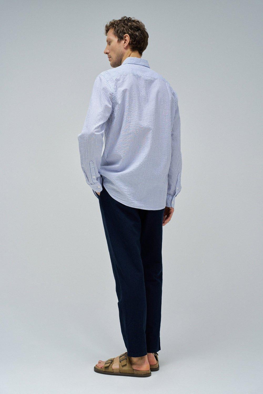 Blue Striped Oxford Shirt, , large image number 3