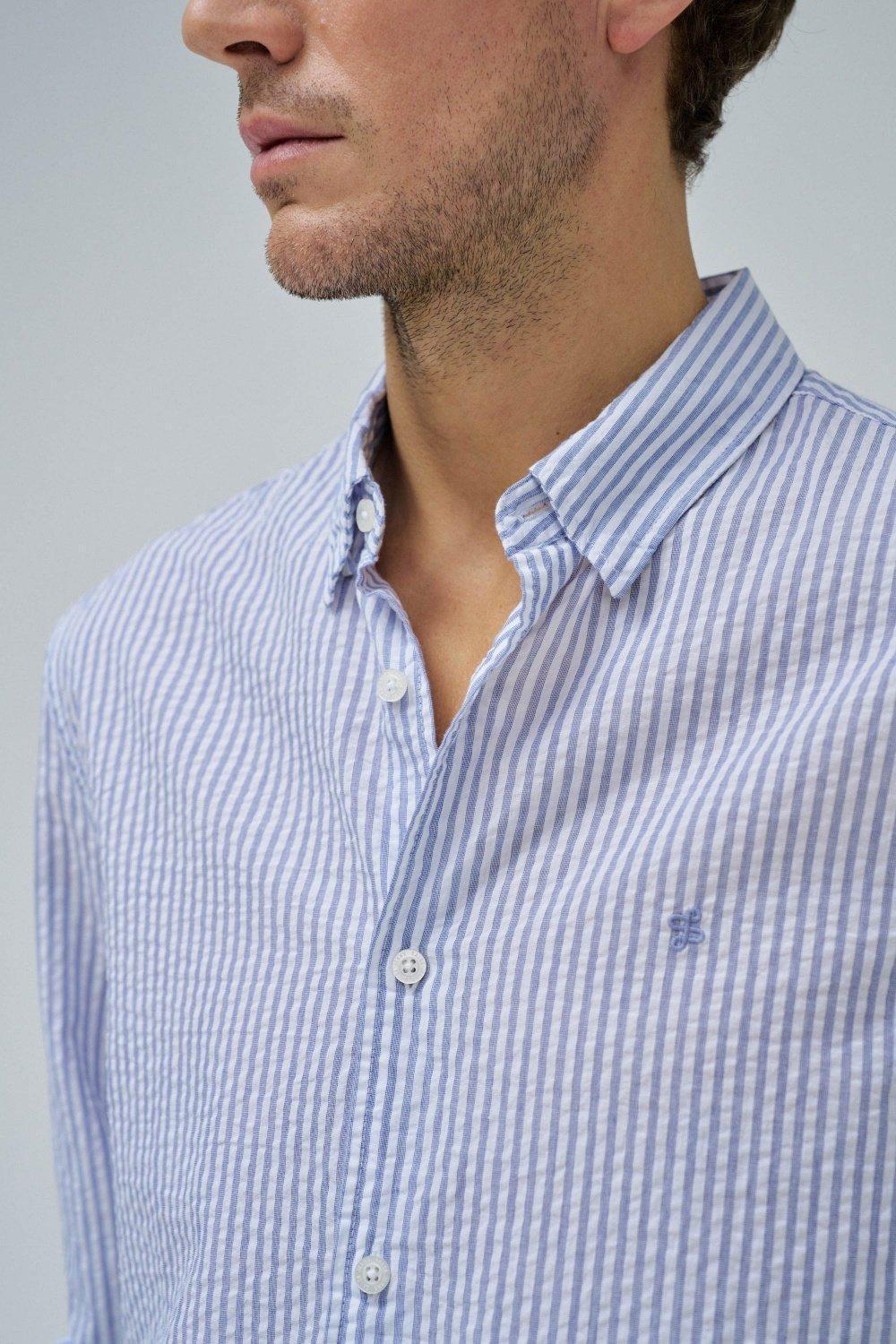 Blue Striped Oxford Shirt, , large image number 4