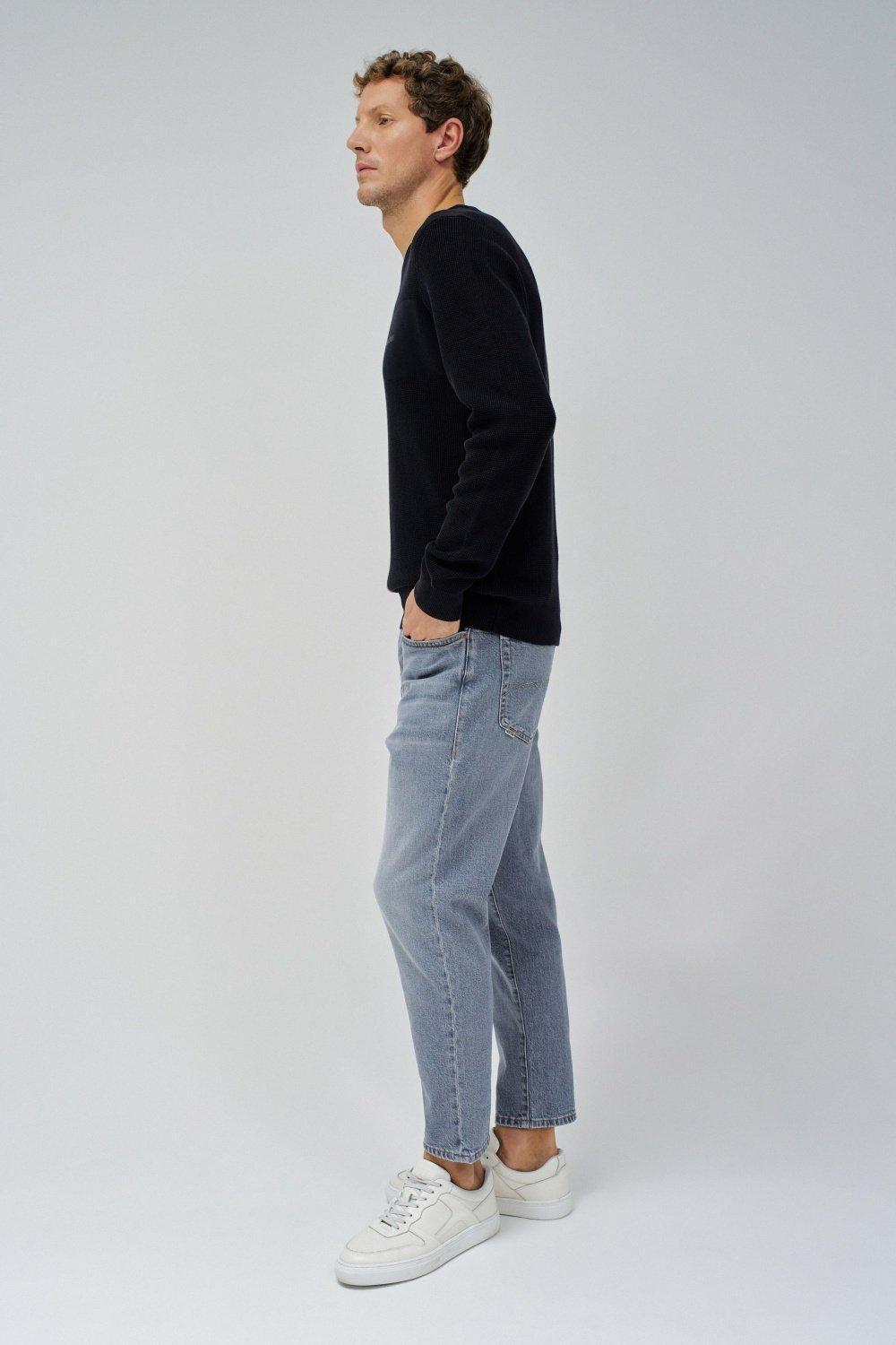 Black Solid Casual Sweater, , large image number 2