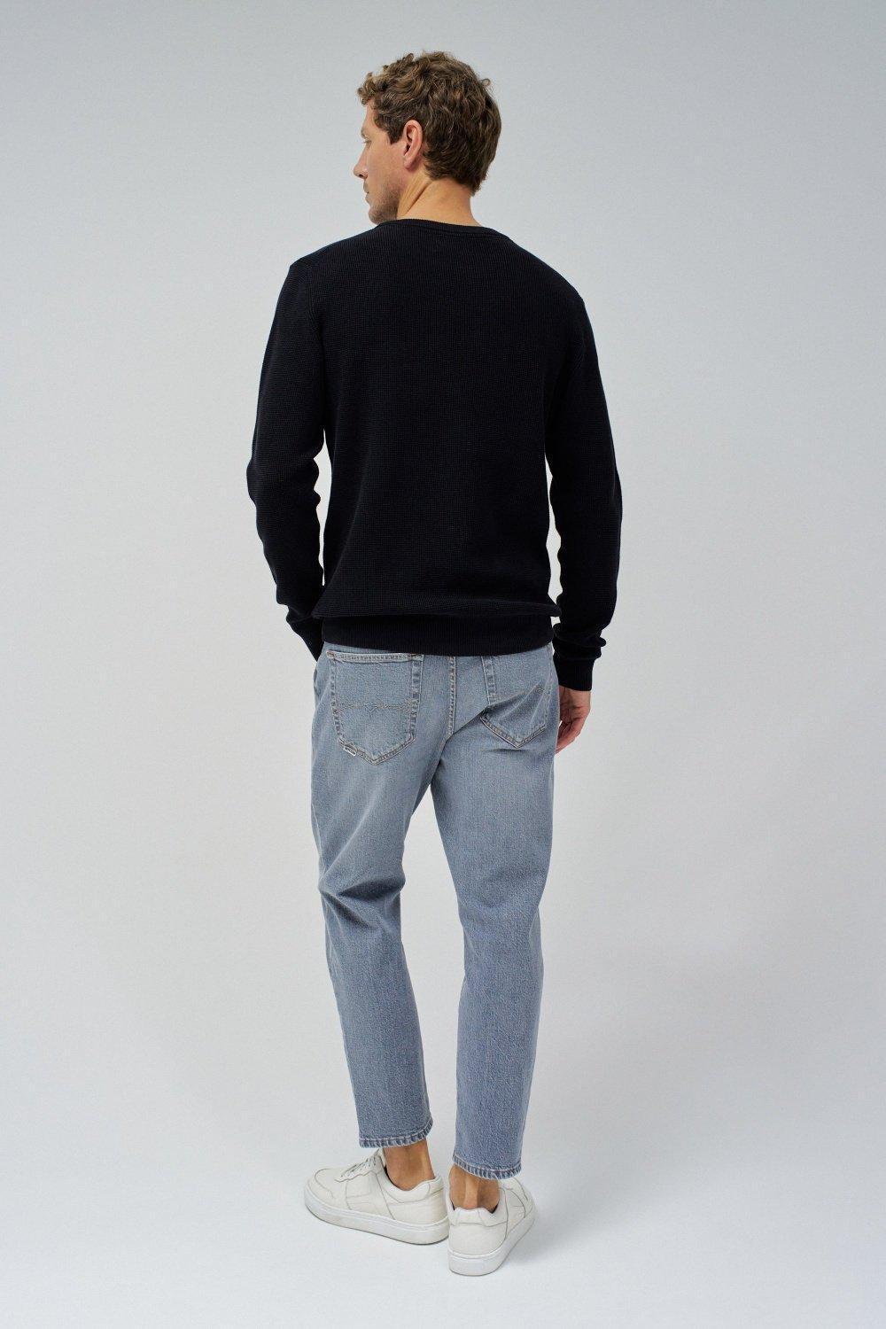 Black Solid Casual Sweater, , large image number 3