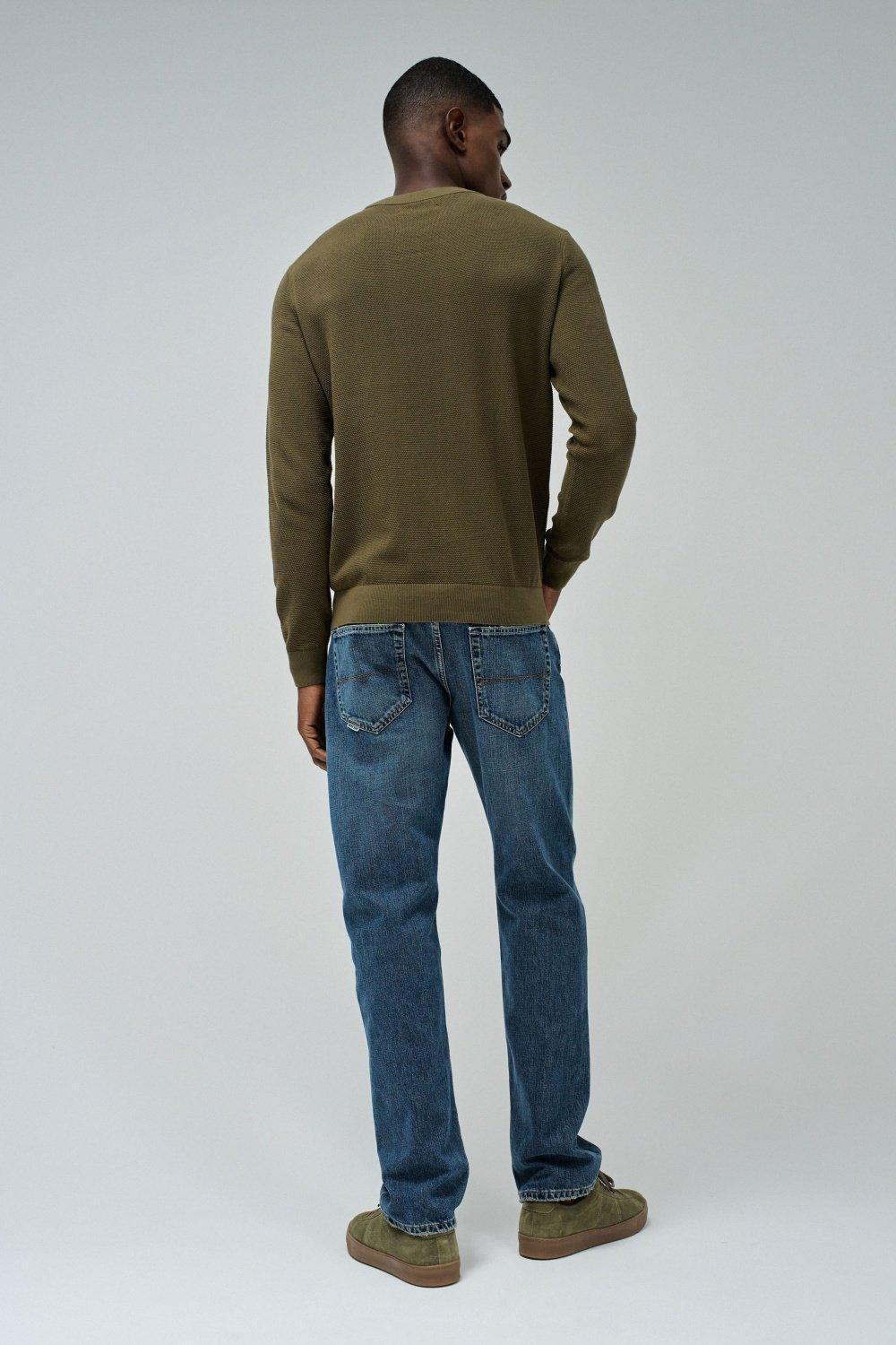 Textured Knit Sweater , Green, large image number 3