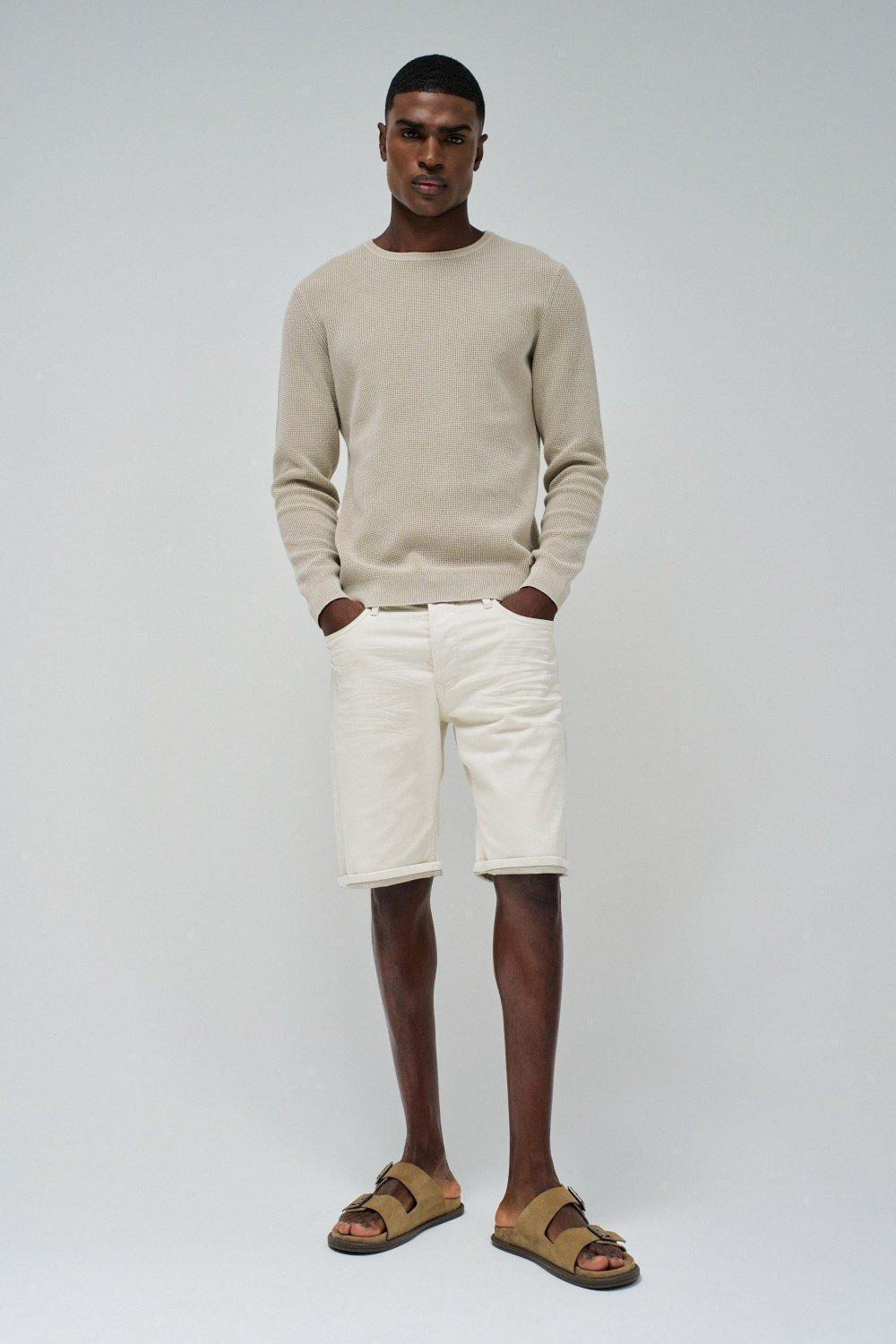 Beige Solid Casual Sweater, , large image number 1