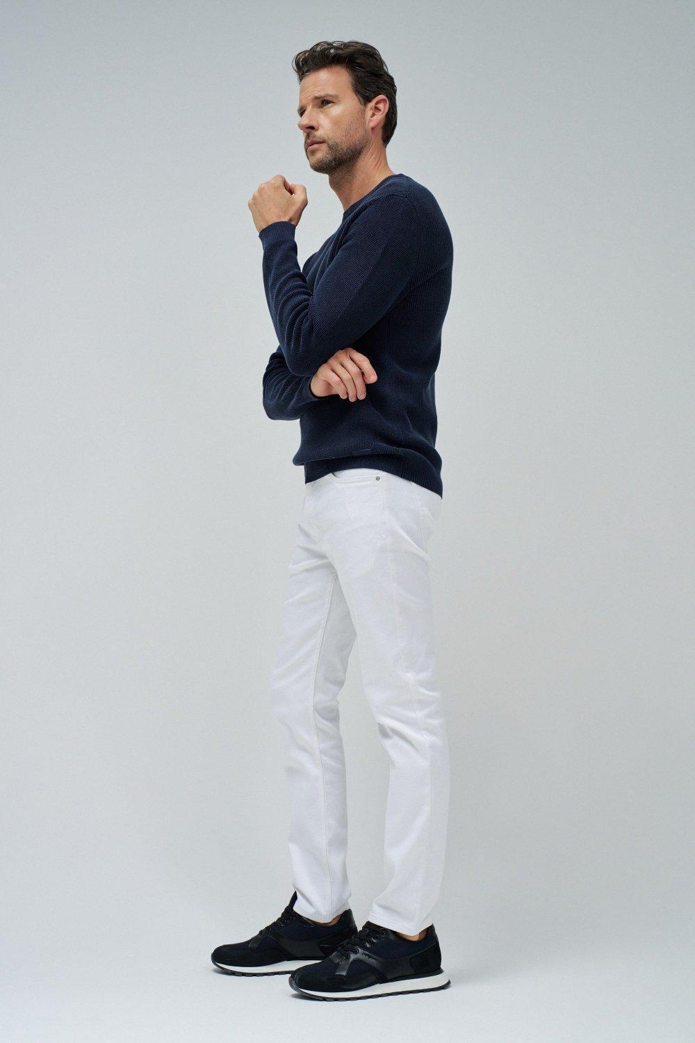 Blue Textured Knit Sweater, , large image number 2