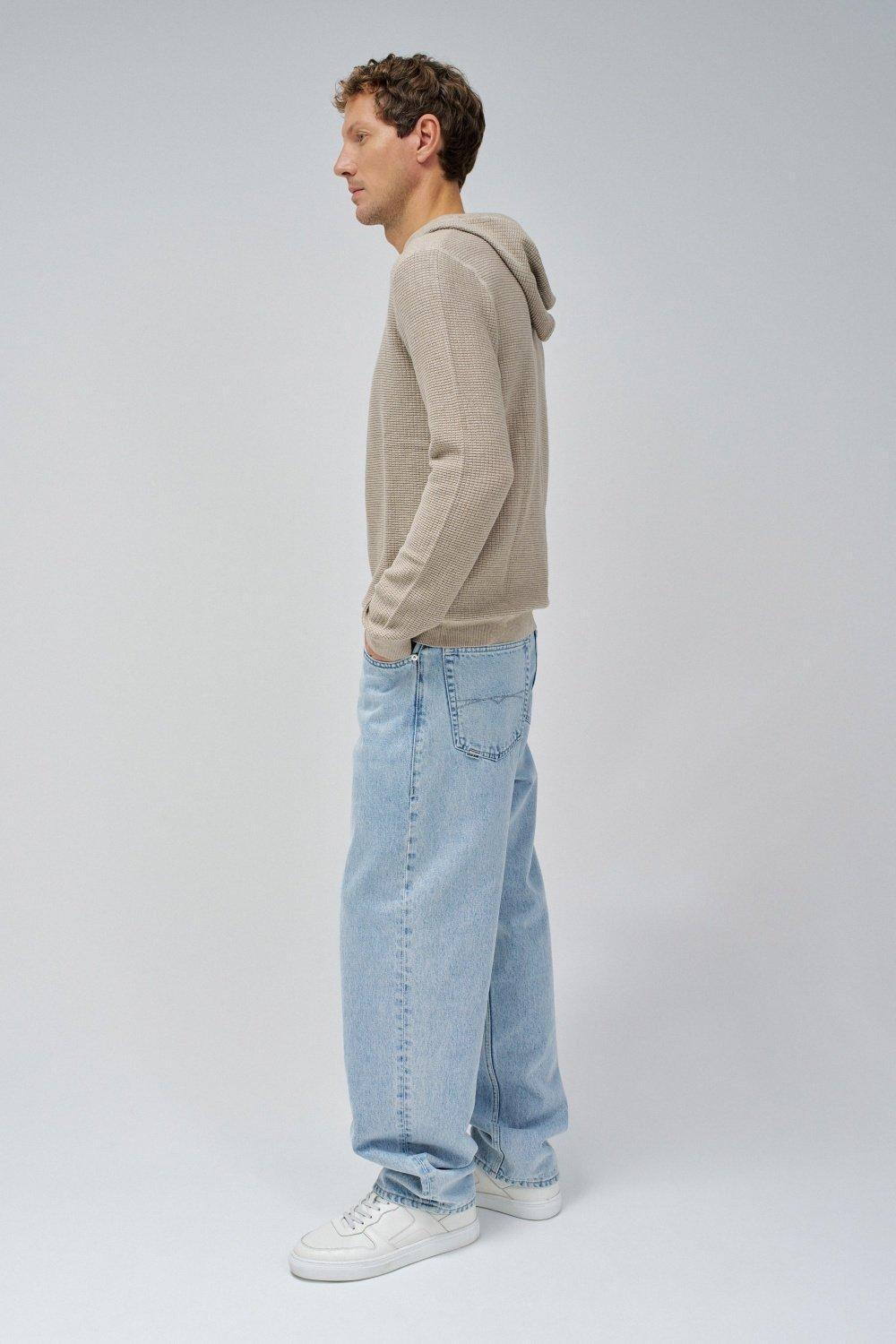 Beige Textured Casual Hoodie, , large image number 2