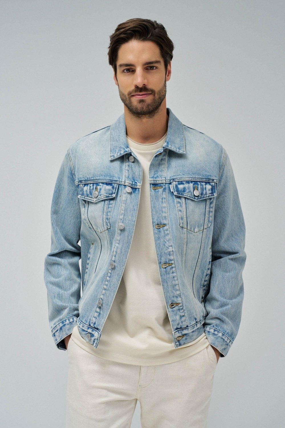 Denim Solid Casual Jacket, , large image number 0