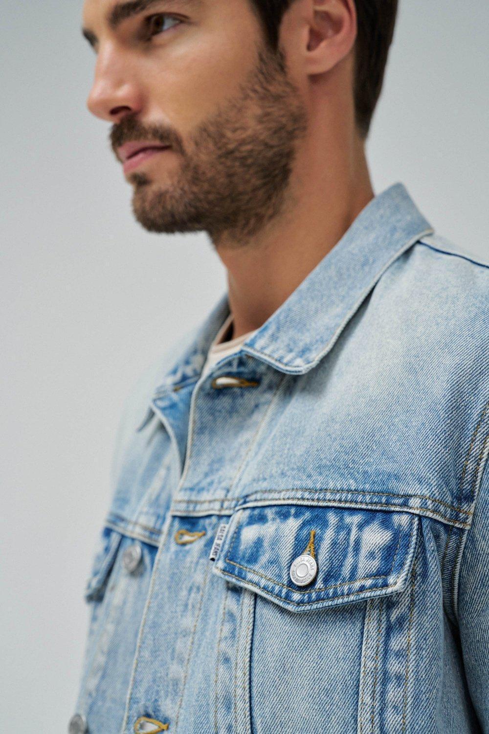 Denim Solid Casual Jacket, , large image number 4
