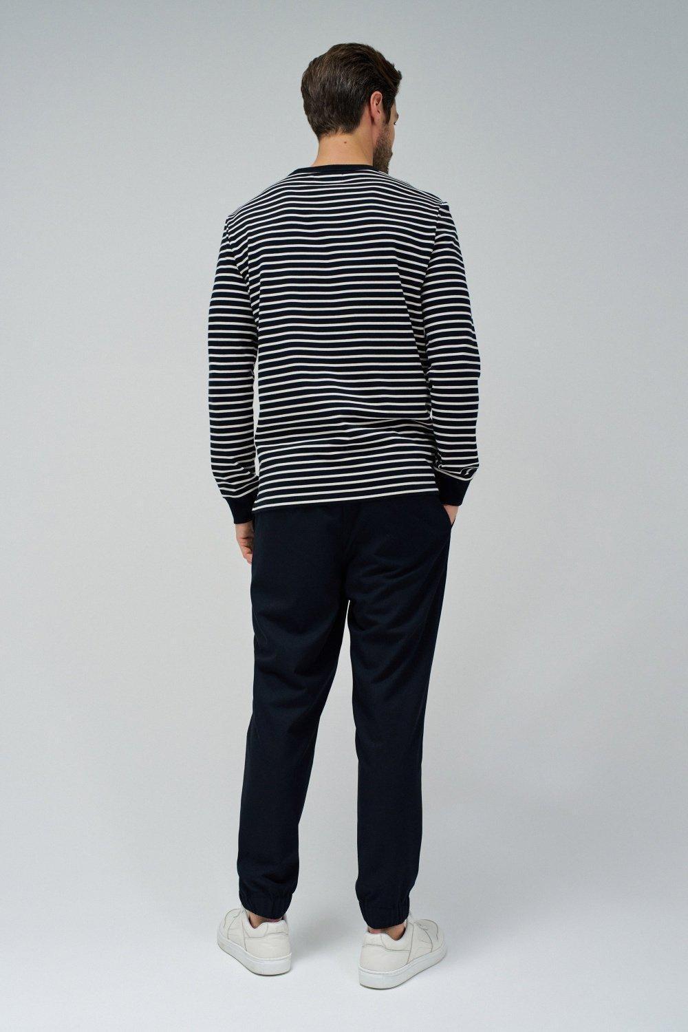 Black Striped Casual Sweatshirt, , large image number 3