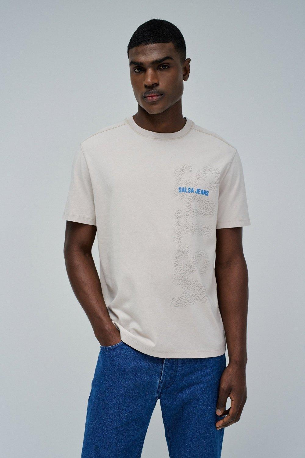 Beige T-Shirt With Branding, , large image number 0