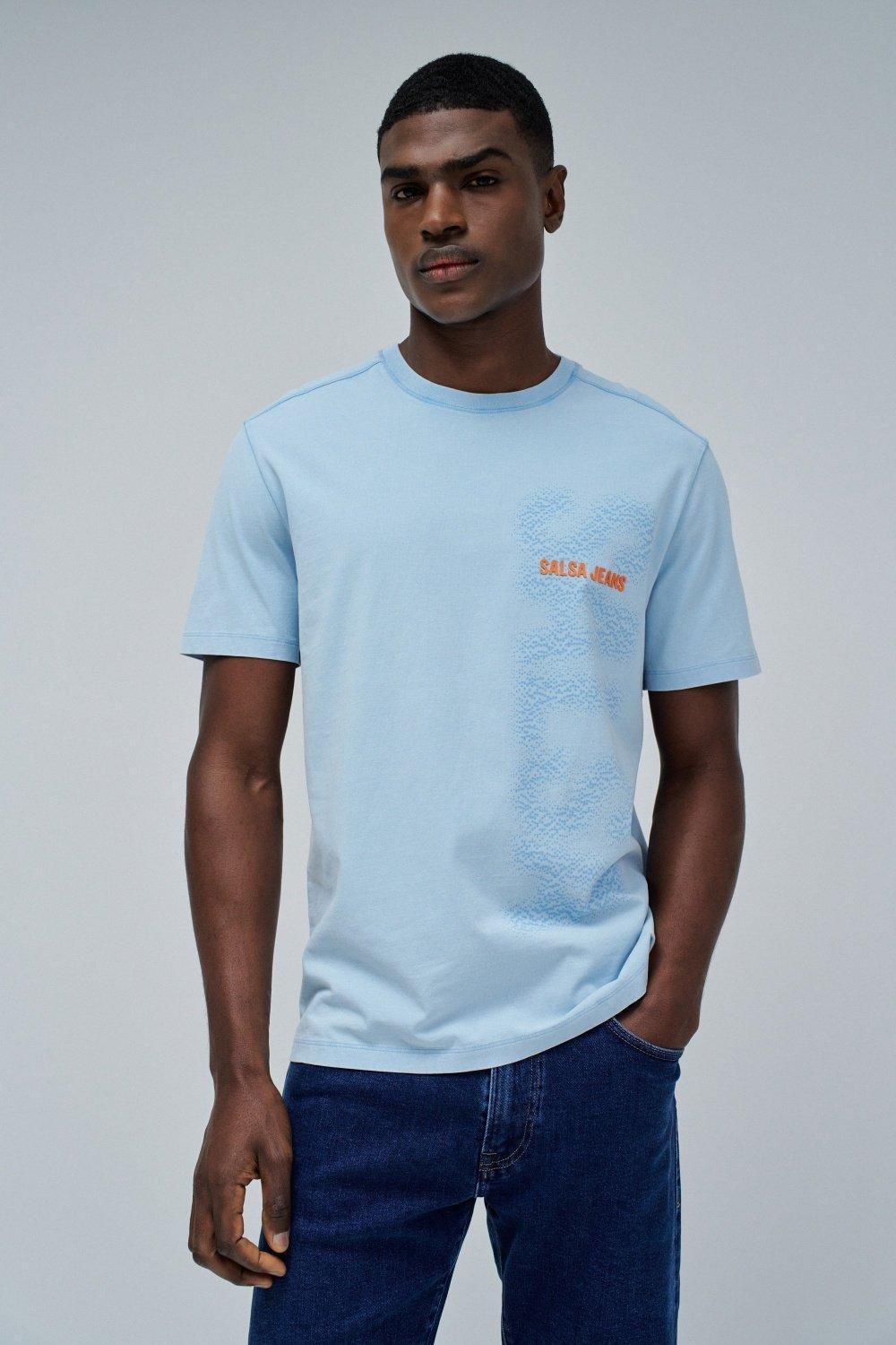 Blue T-Shirt With Branding, , large image number 0