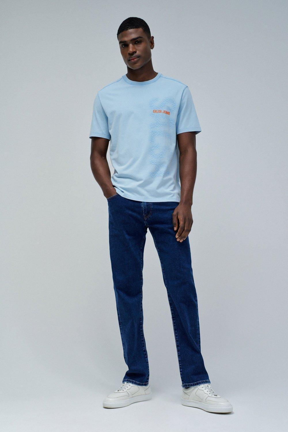 Blue T-Shirt With Branding, , large image number 1