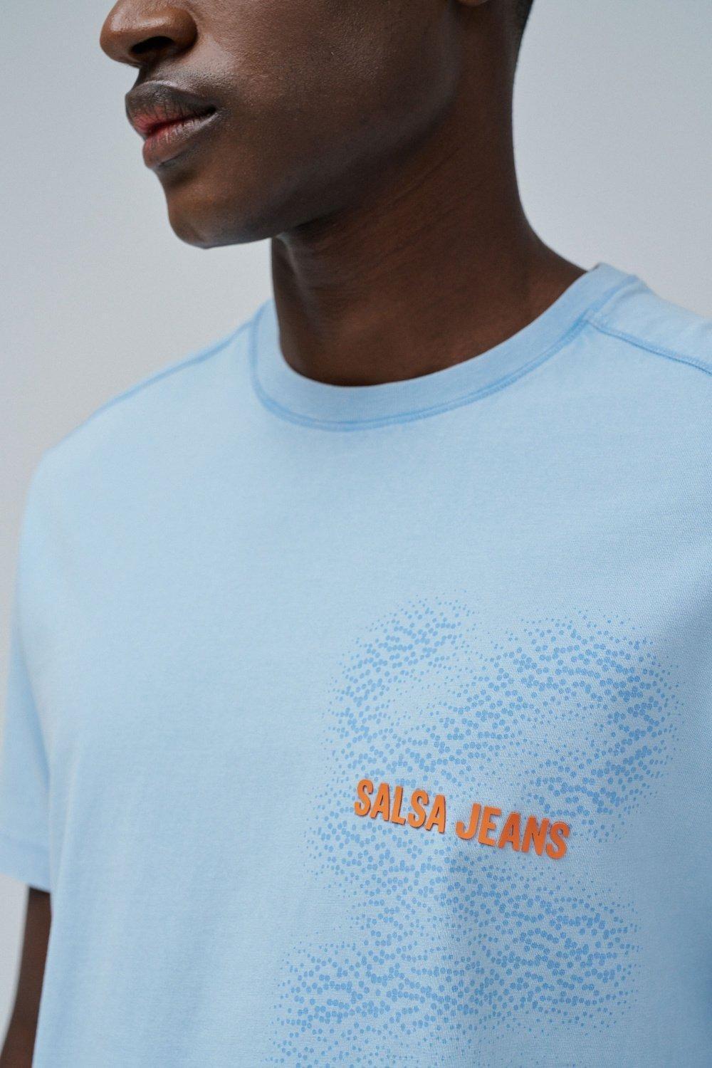 Blue T-Shirt With Branding, , large image number 4