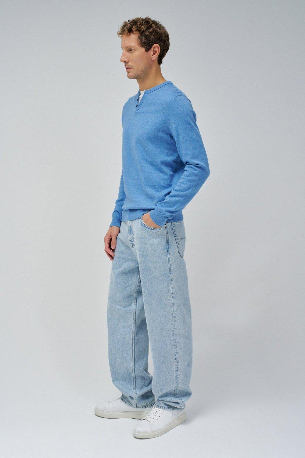 Blue Solid Casual Sweater, , large image number 2