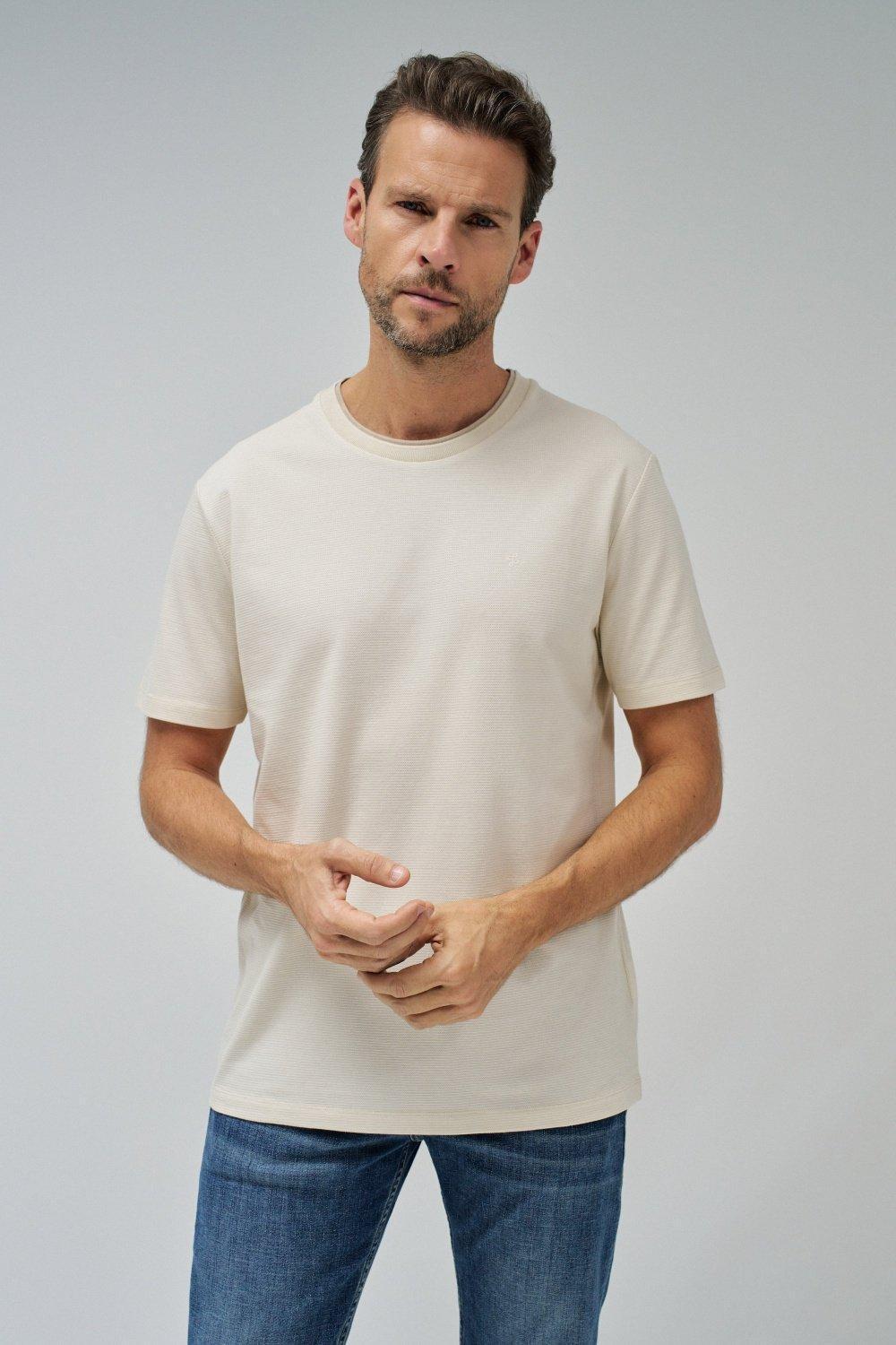 White Basic Textured T-Shirt, , large image number 0