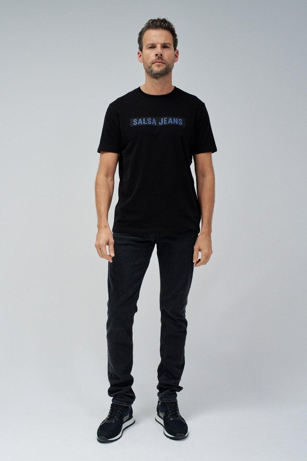 Black Solid Basic Casual T-Shirt, , large image number 1