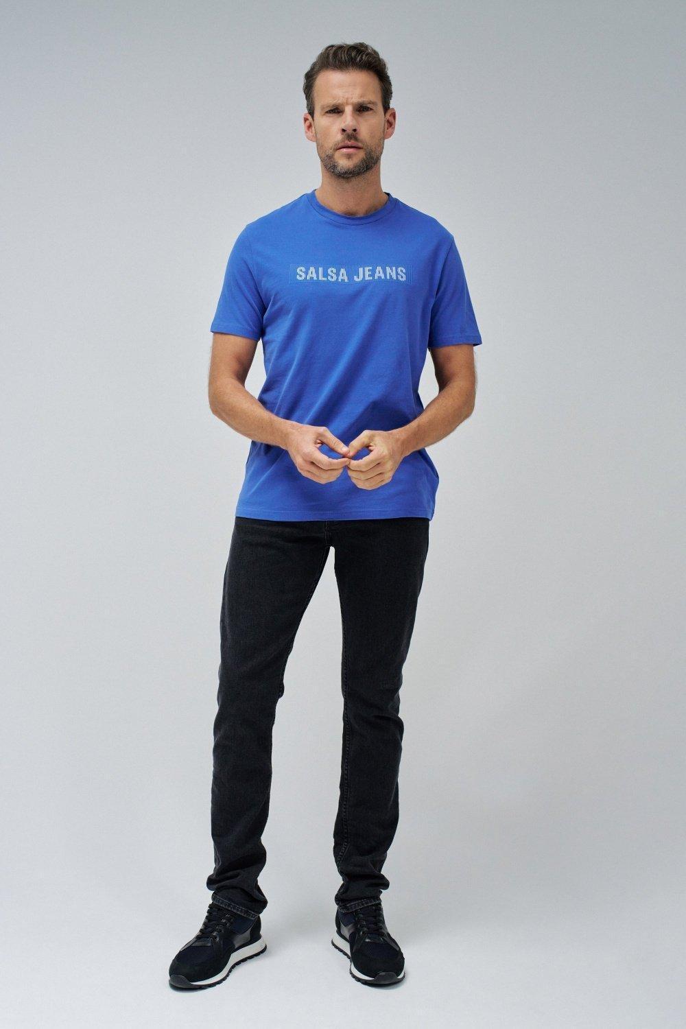 Blue Solid Basic Casual T-Shirt, , large image number 1