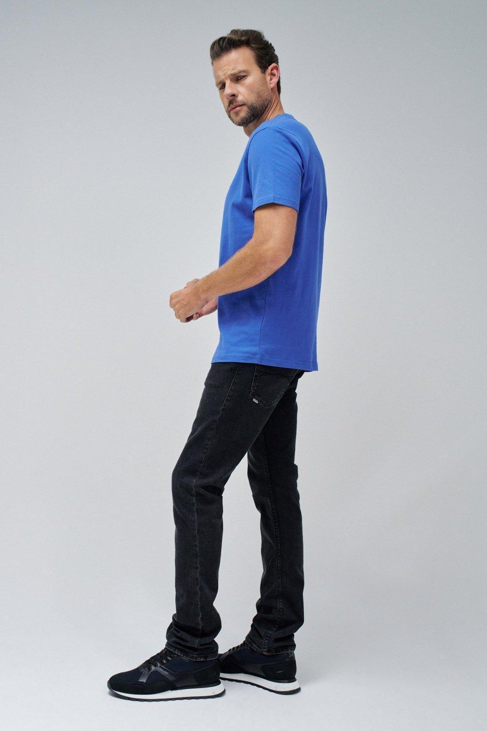 Blue Solid Basic Casual T-Shirt, , large image number 2