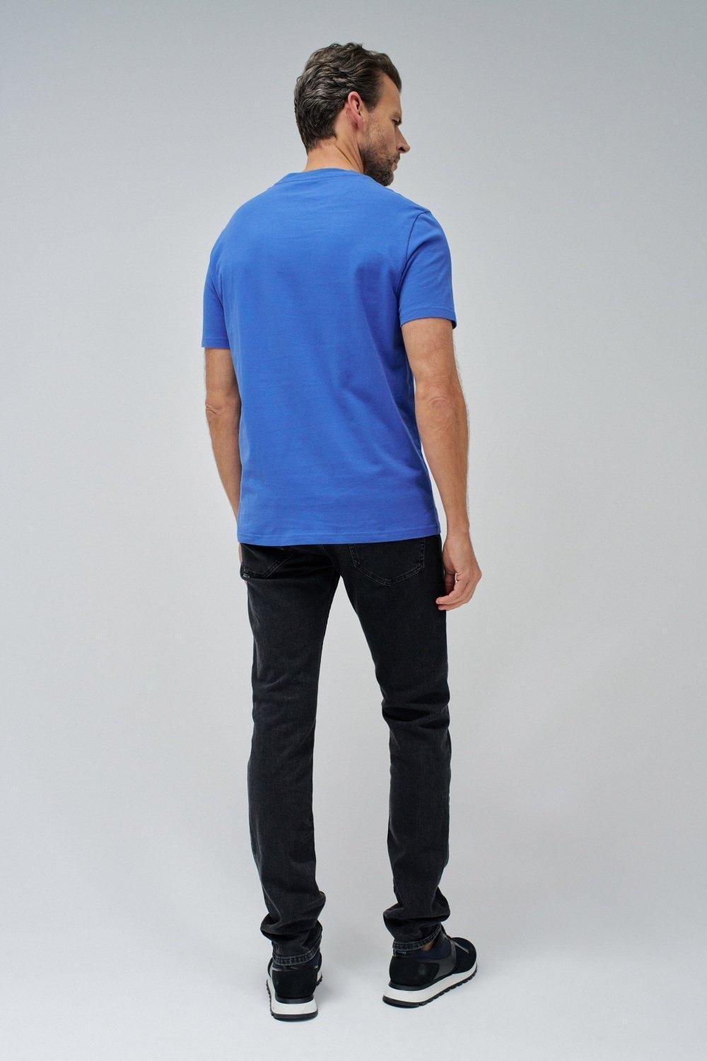 Blue Solid Basic Casual T-Shirt, , large image number 3