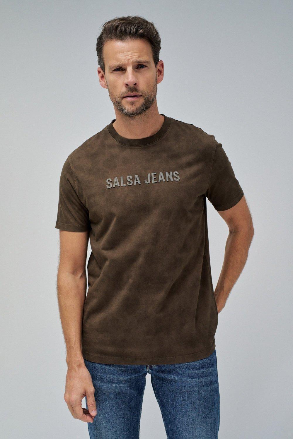Green Textured Basic T-Shirt, , medium