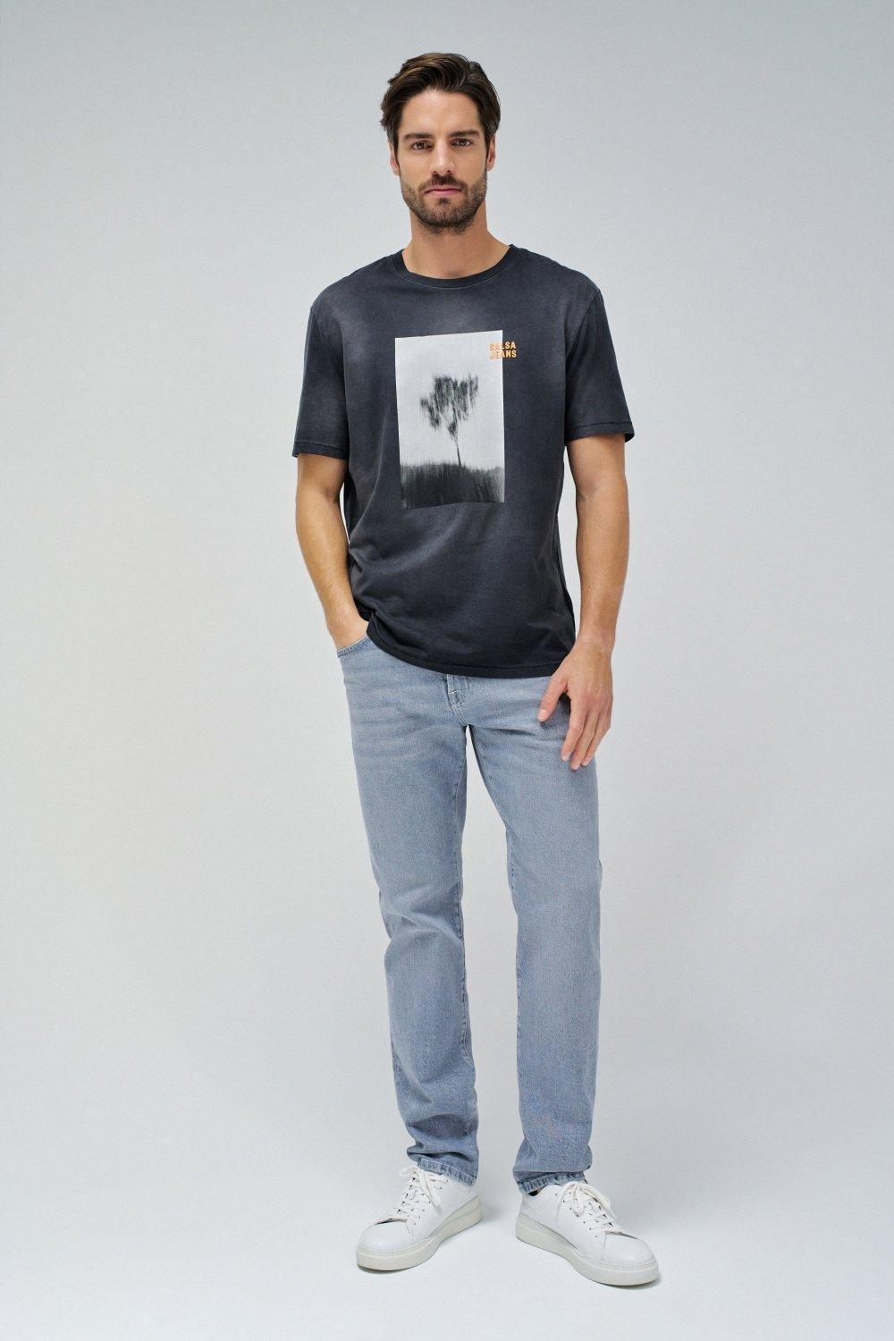 Grey T-Shirt With Print, , large image number 1