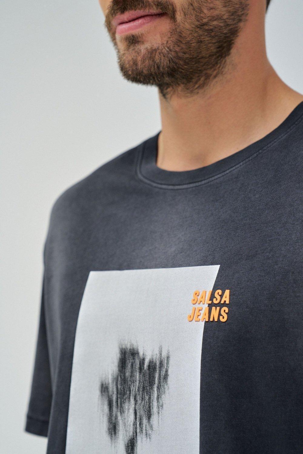 Grey T-Shirt With Print, , large image number 4