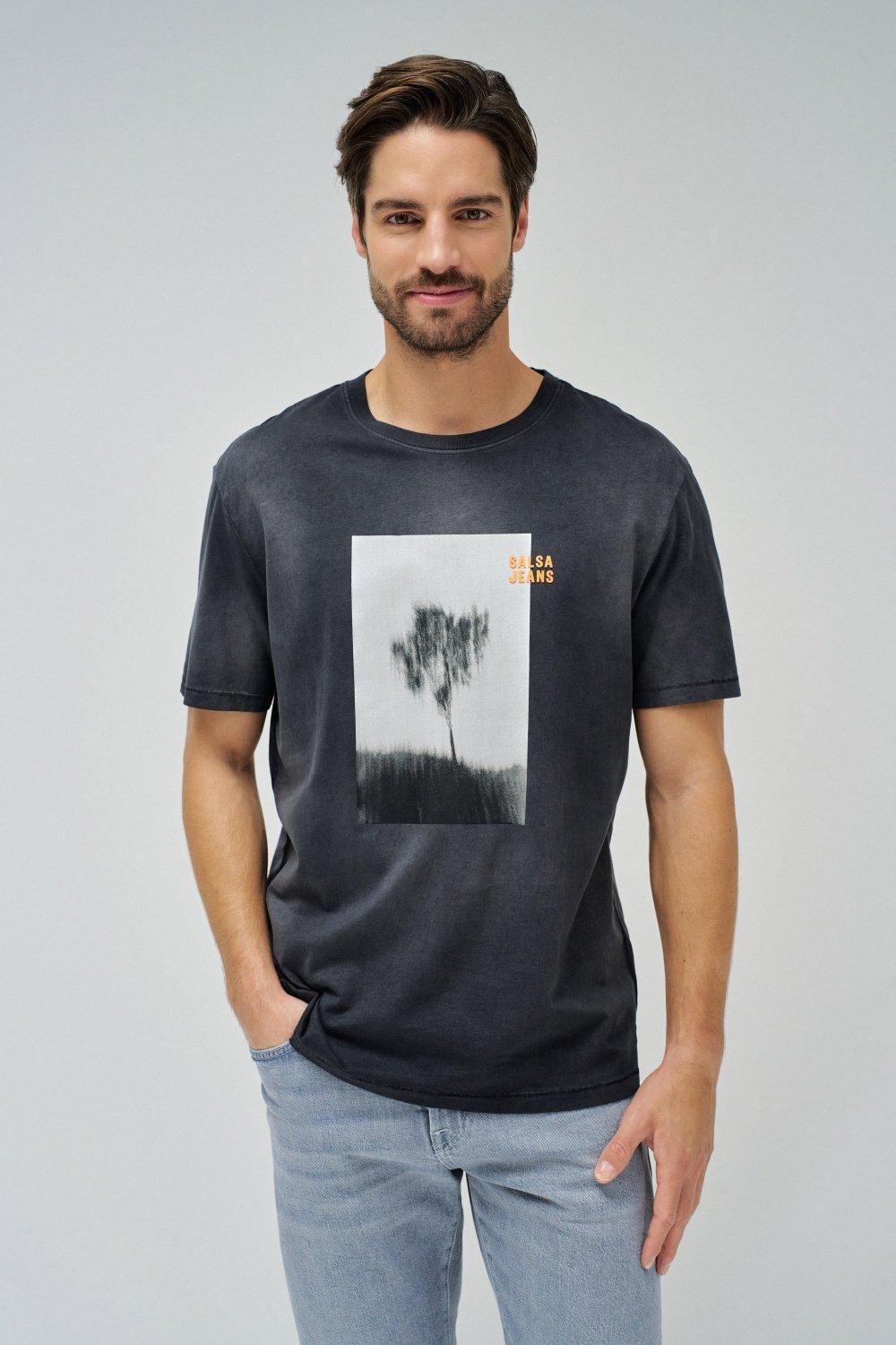 T-Shirt With Print, Black, large image number 0
