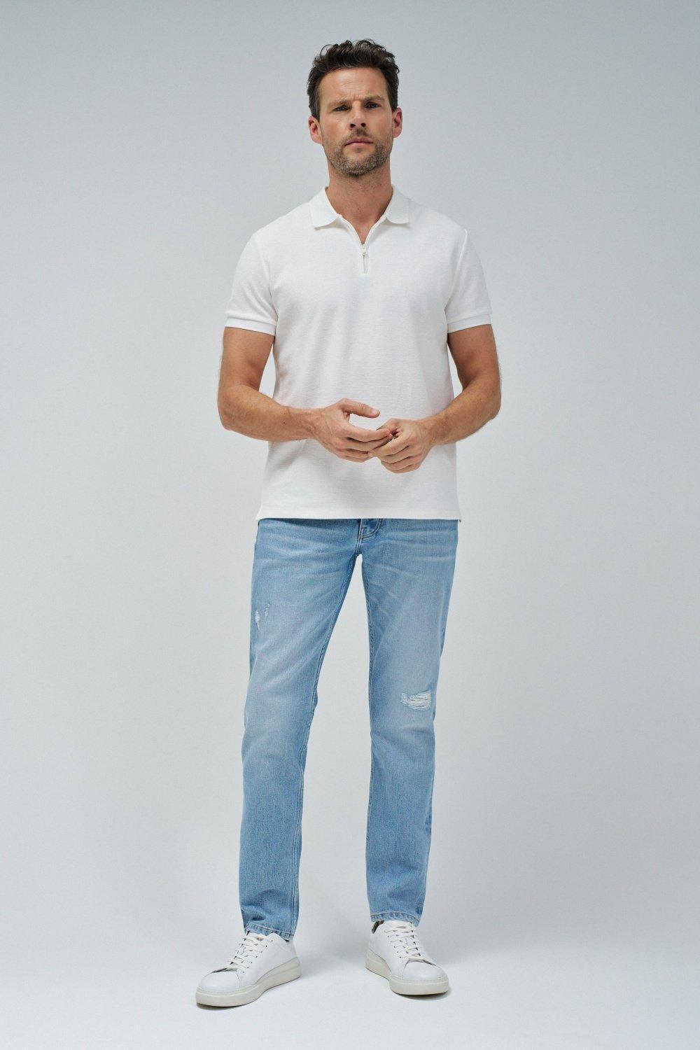 PEARL TEXTURED POLO WITH FASTENING, , large image number 1
