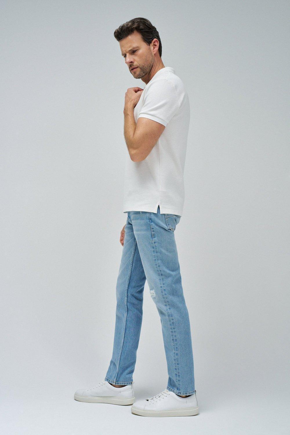 Textured Polo With Fastening, Pearl, medium