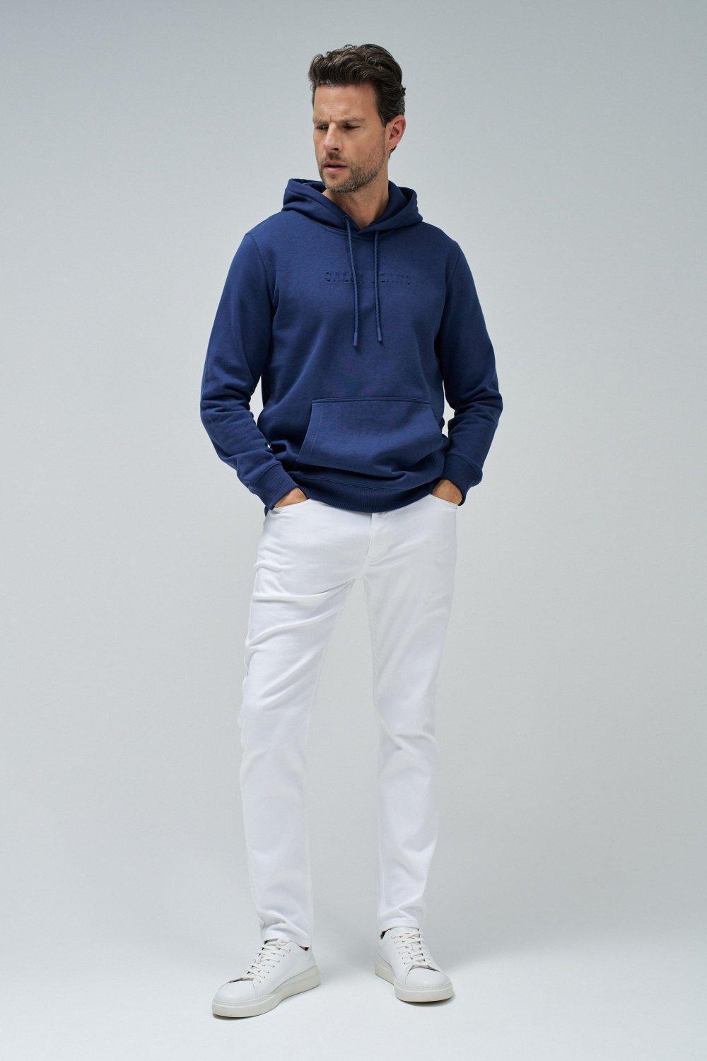 Blue Solid Casual Hoodie, , large image number 1