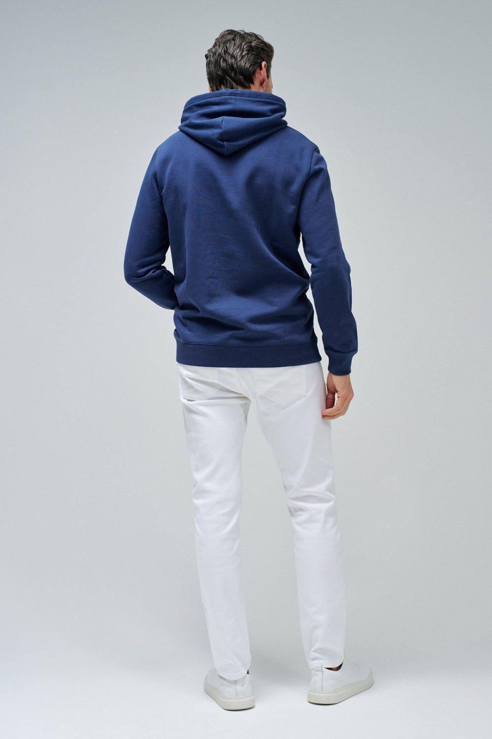 Blue Solid Casual Hoodie, , large image number 3