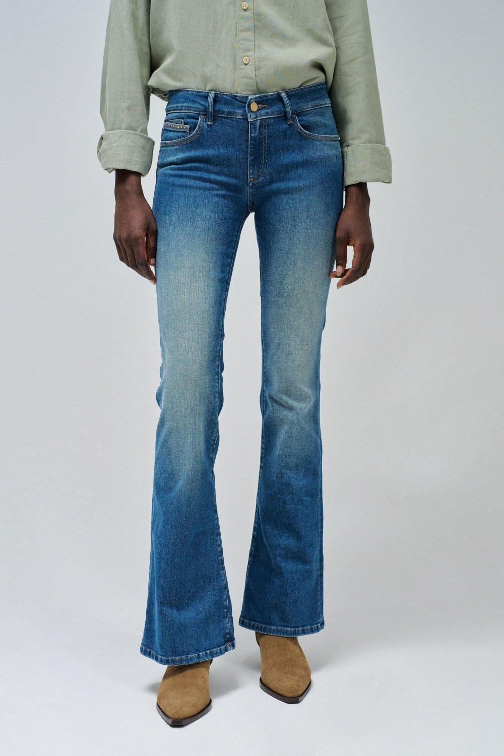 WONDER PUSH UP FLARE JEANS, Blue, large image number 0