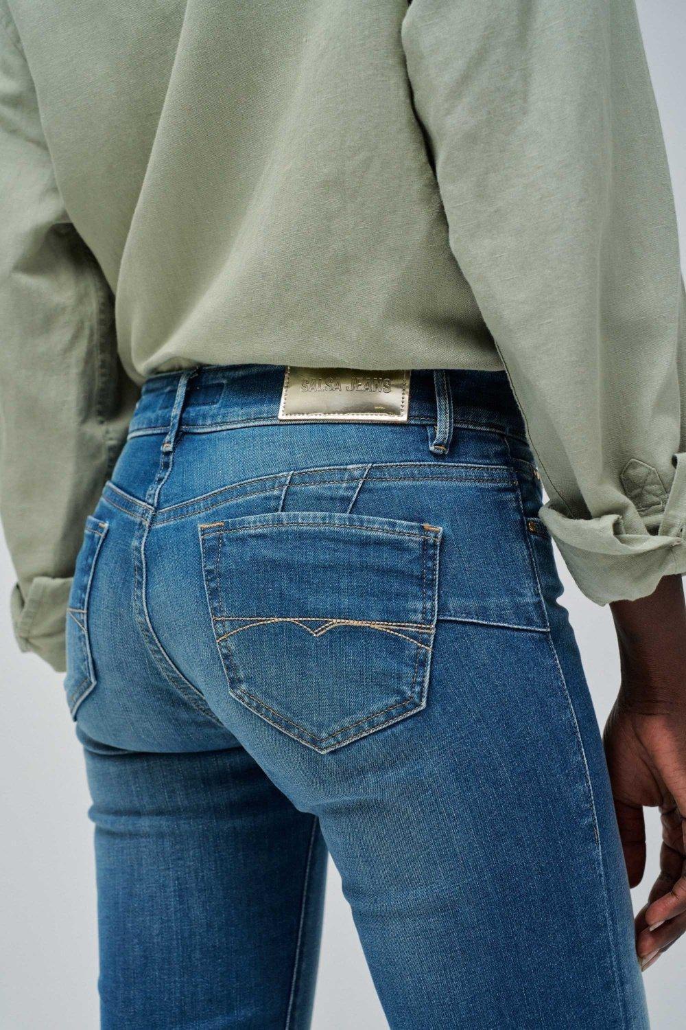 WONDER PUSH UP FLARE JEANS, Blue, large image number 4