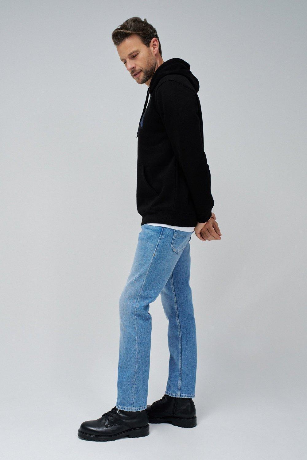 Hoodie With Branding, Black, medium