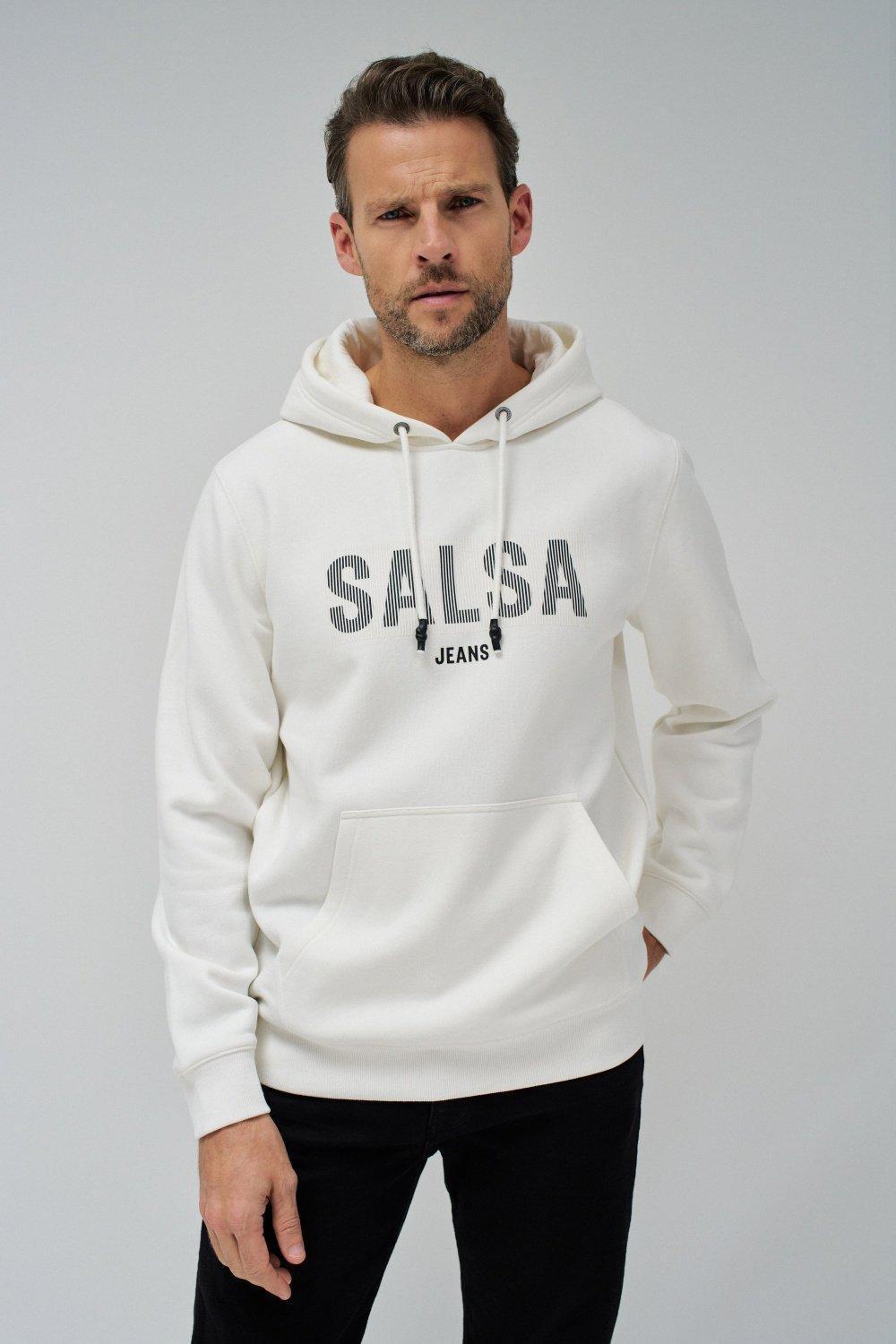 Hoodie With Branding, Pearl, medium