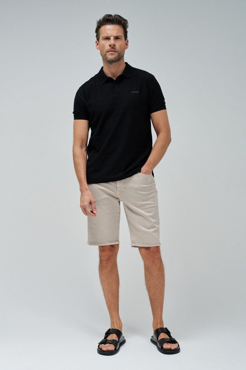 Polo With Texture, Black, medium