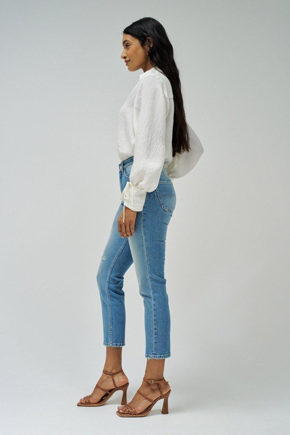 Push-In Cropped Slim Jeans, , large image number 2