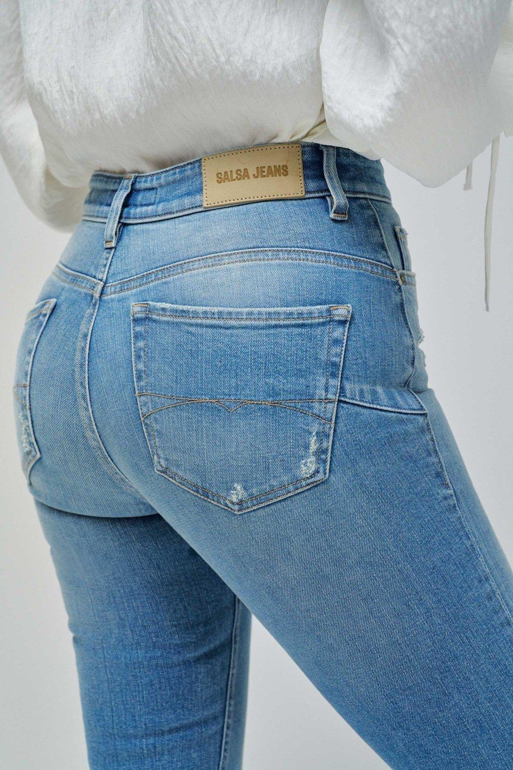 Push-In Cropped Slim Jeans, , large image number 4
