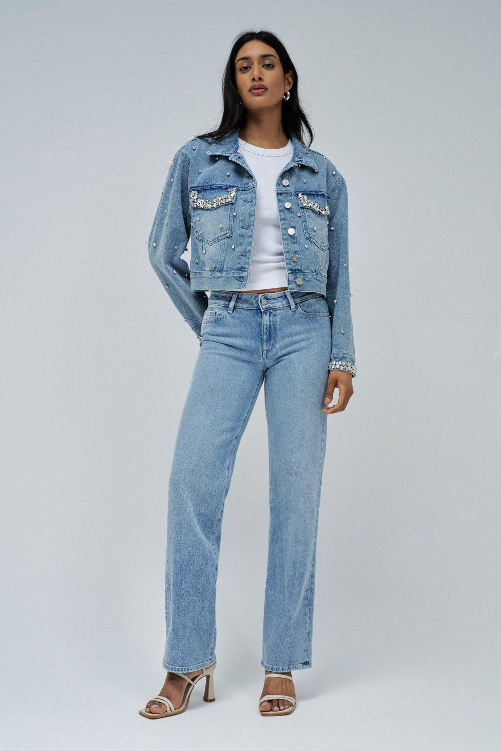Blue Denim Jacket With Applications, , large image number 1