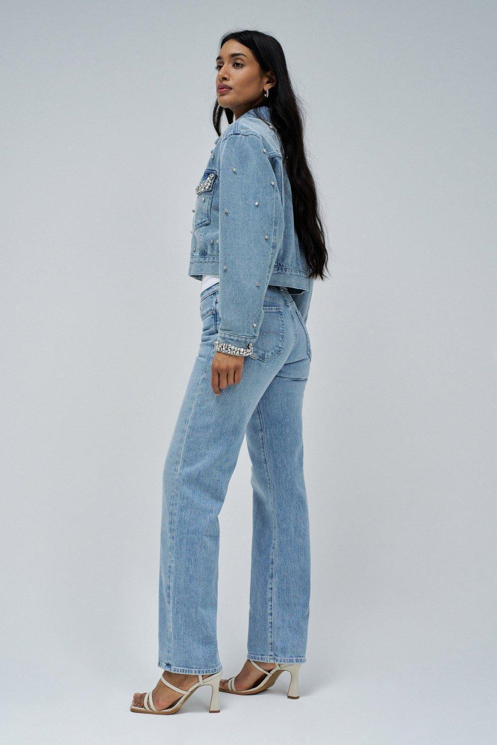 Blue Denim Jacket With Applications, , large image number 2