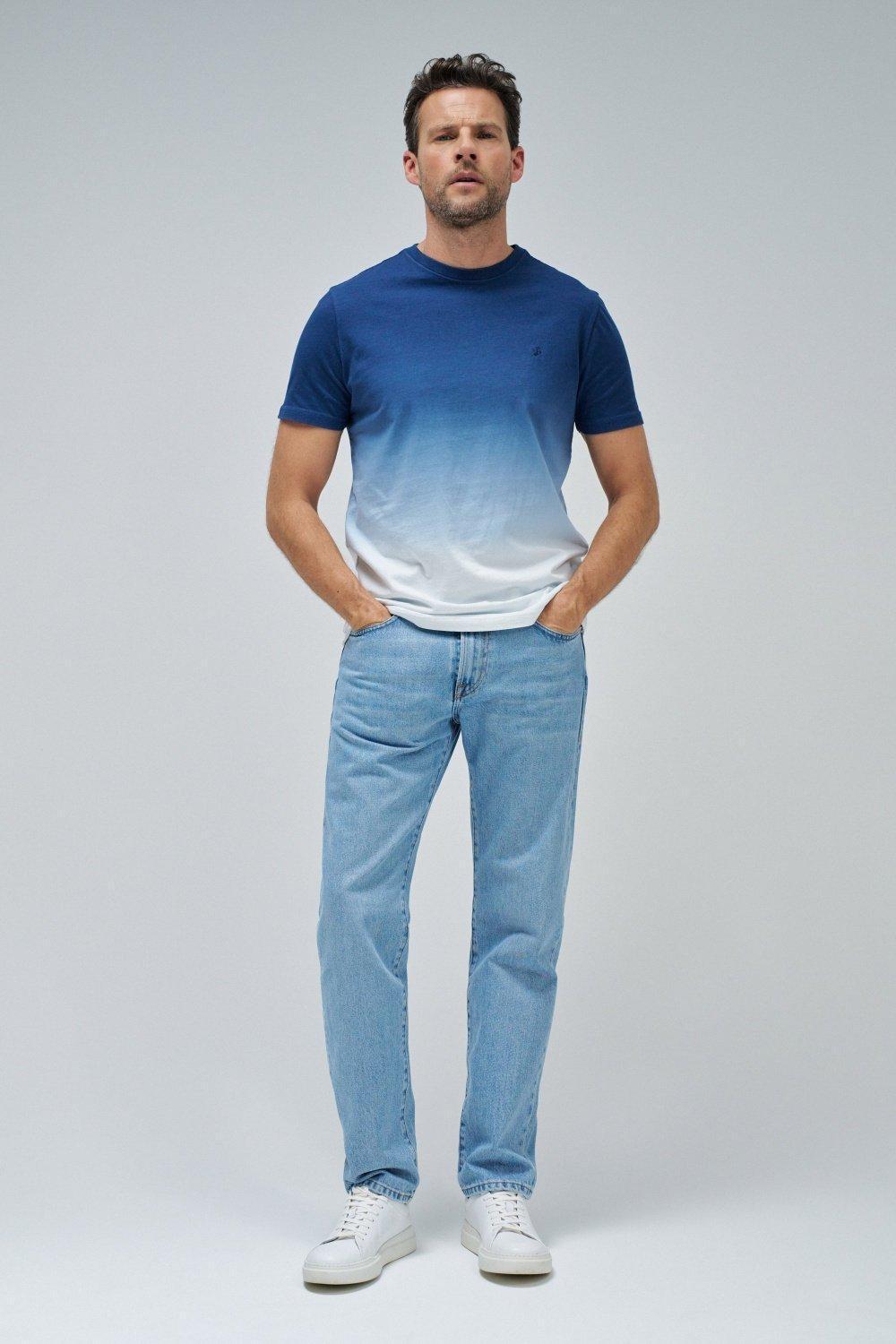 T-Shirt With Degrade Effect, Navy, medium
