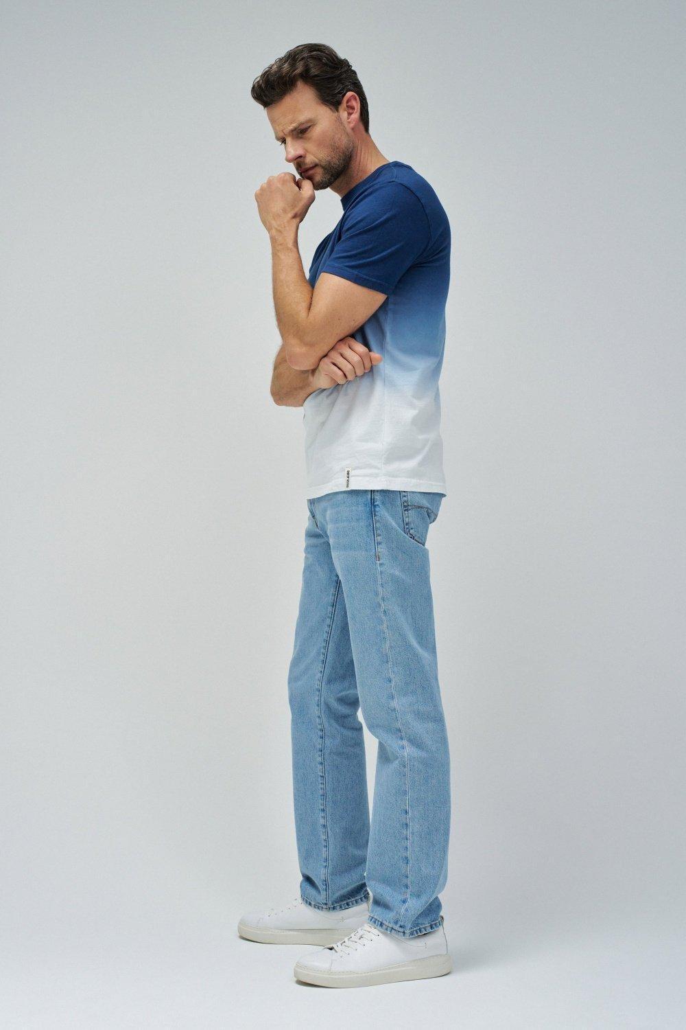 T-Shirt With Degrade Effect, Navy, medium