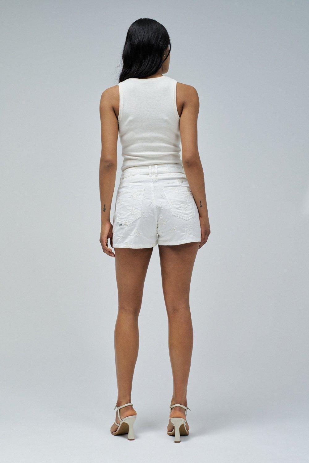 True Shorts With Embroidery , White, medium