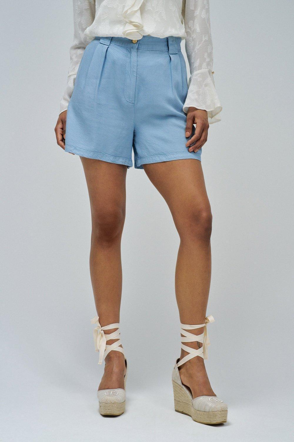 BLUE LIGHTDENIM SHORTS, , medium