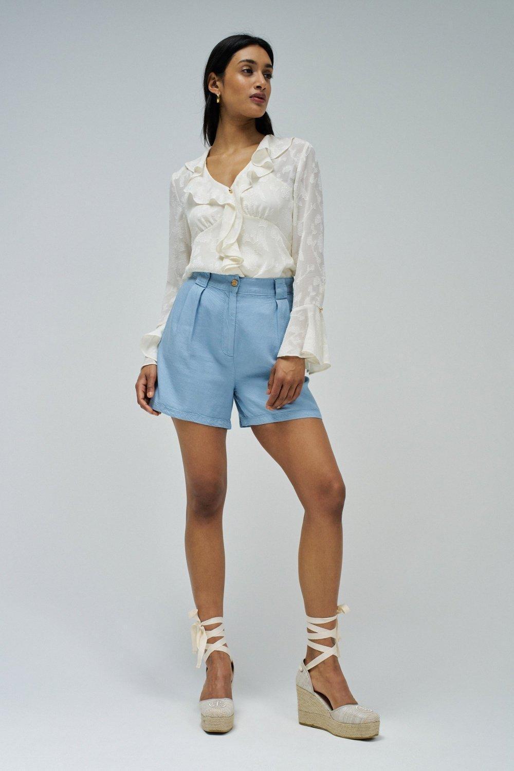 BLUE LIGHTDENIM SHORTS, 2101_851, large image number 1