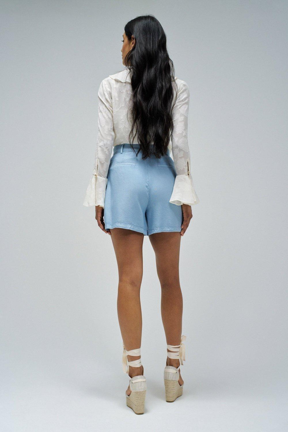 BLUE LIGHTDENIM SHORTS, 2101_851, large image number 3