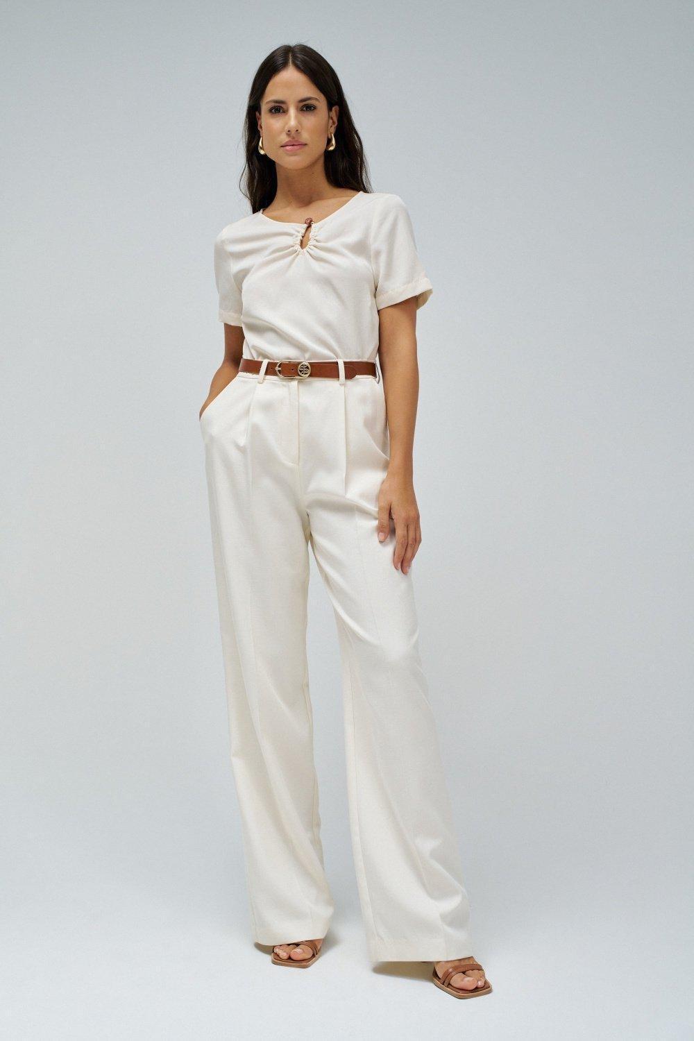 Lightdenim Blouse, Cream, large image number 1